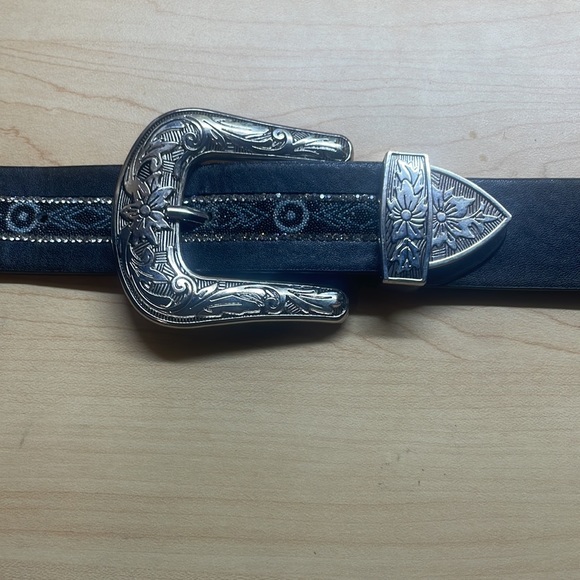 Black Belt, Double Buckle Belt for Women - Picture 2 of 4